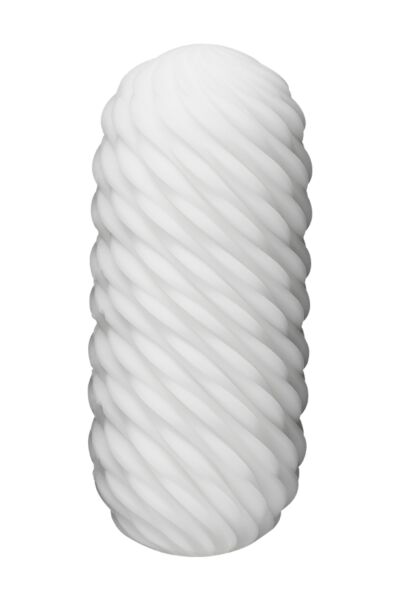 Masturbator TENGA 3Dx FLOW med bølgerelieffer, ved siden av tørkestativet