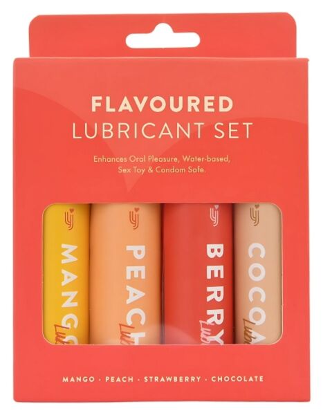 Loving Joy Flavoured Lubricant Set, fire flasker glidemiddel med smak à 30 ml