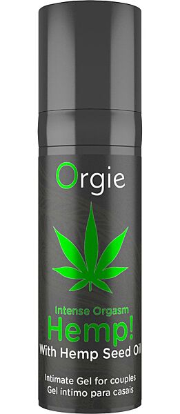 Airless-flaske med stimulerende gel Orgie Hemp! Intense Orgasm 15 ml