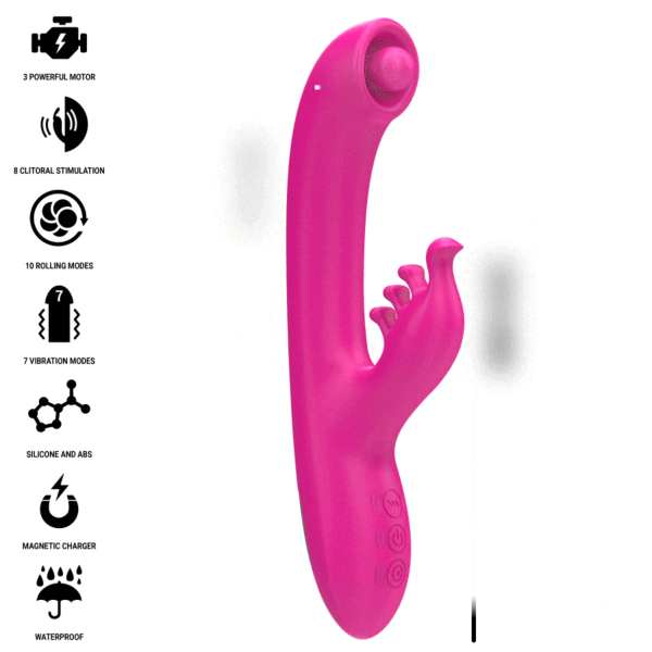 Rabbit-vibrator Intense Christina med innførbart skaft og ytre arm for klitoris
