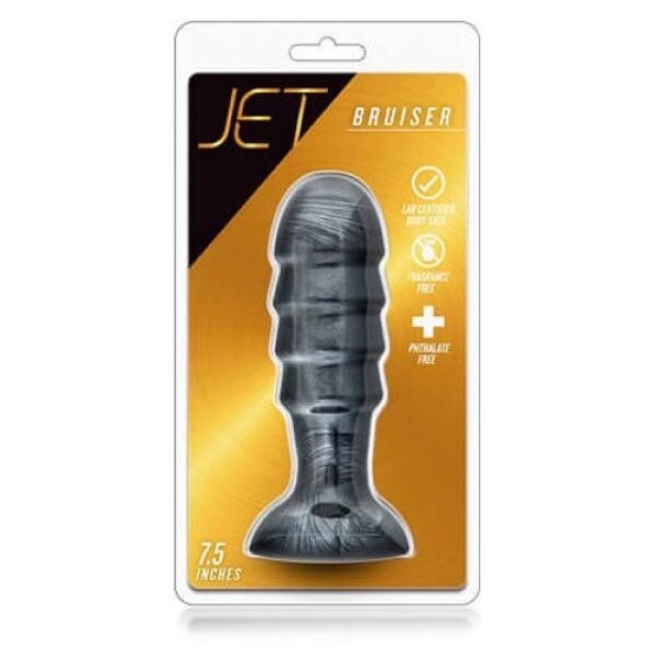Analplugg Blush Novelties Jet Bruiser med riller og base med sugekopp