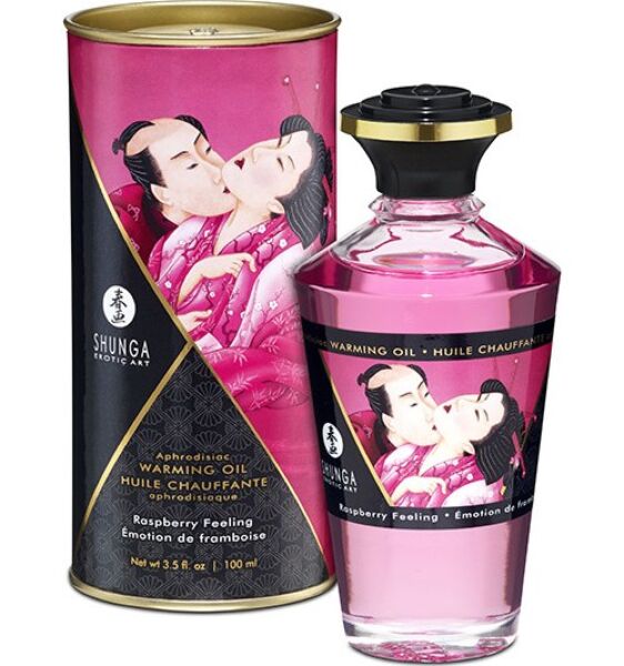 Flaske med Shunga massasjeolje med varmeeffekt, 100 ml