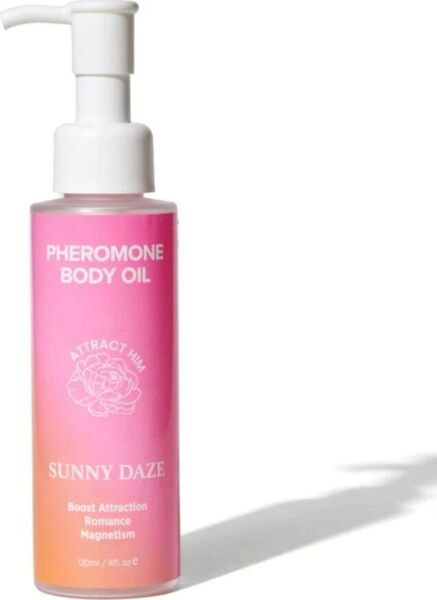 Kroppsolje med feromoner Eye of Love Bloom på 120 ml, i duftene Lilac Dream og Sunny Daze