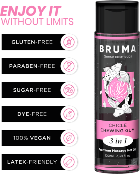 Massasjeolje med varmeeffekt Bruma, flaske på 100 ml