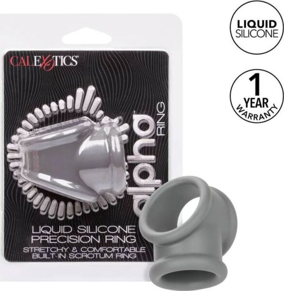 Penisring CalExotics Alpha Precision Ring, grå, med de to ringene sammenkoblet