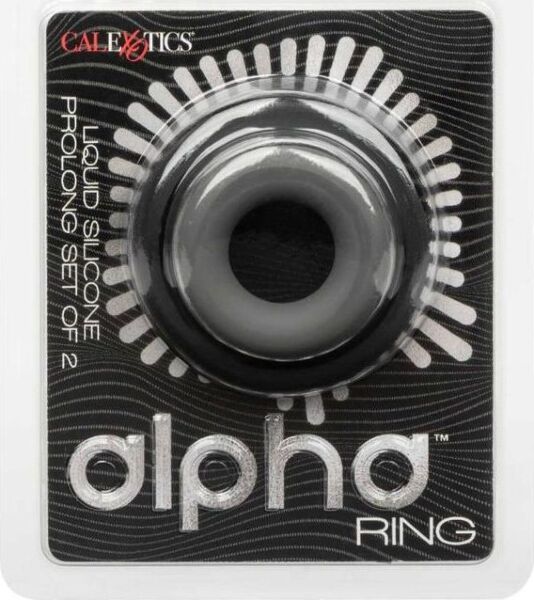 De to penisringene i CalExotics Alpha Prolong Set of 2, av silikon