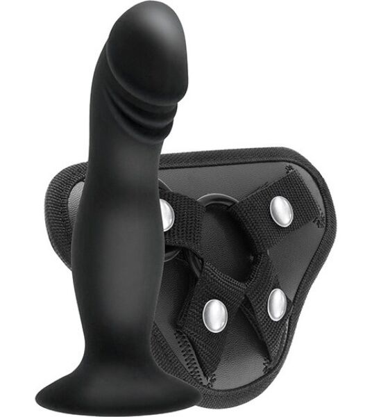 Strap-on og semirealistisk dildo med sugekopp fra S Pleasures Strappy Harness Set