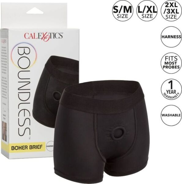 Strap-on-sele i boksershorts-stil, CalExotics Boundless Boxer Brief L/XL, i svart