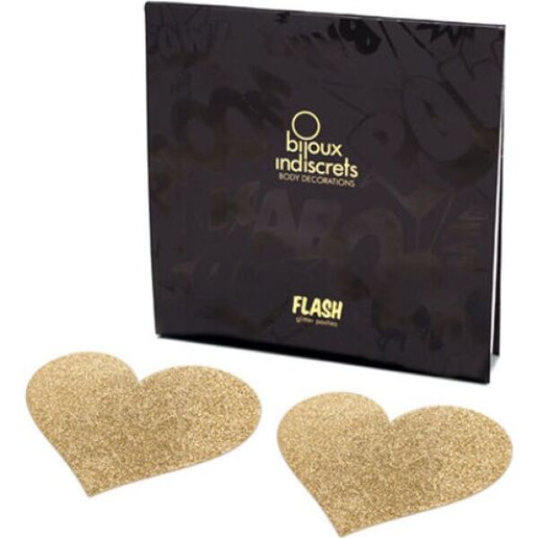 Brystvortedekken Bijoux Indiscrets Flash Heart med hjerteform og glitrende finish