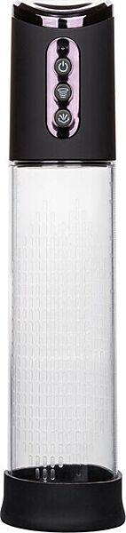 Penispumpe CalExotics Peak Rechargeable Pump, med svart kontroll og gjennomsiktig sylinder