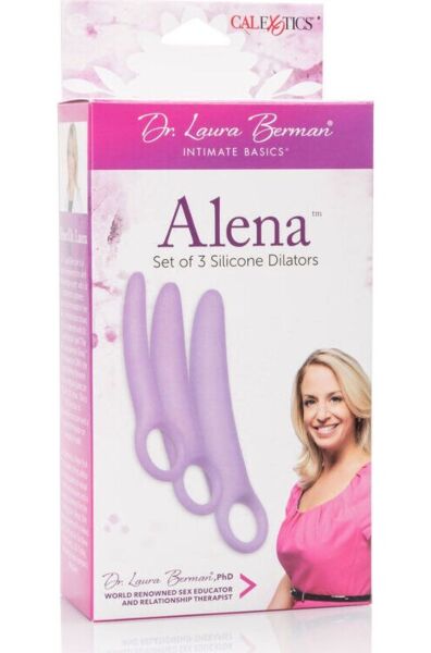 Sett med tre dilatatorer fra Calexotics Alena i lilla silikon, fra minst til størst