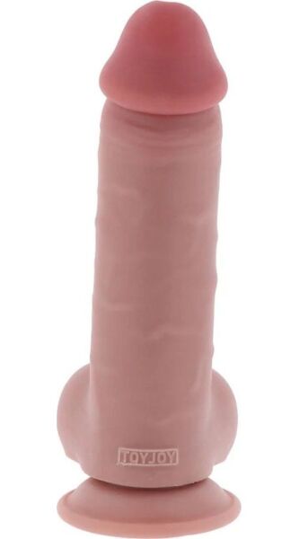 Realistisk dildo Get Real Deluxe Extra Thick, med testikler og sugekopp i bunnen