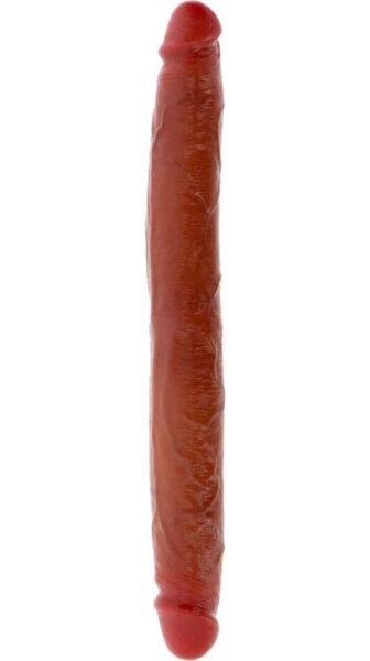 Dobbel dildo i silikon, ToyJoy Get Real Skin, med bevegelig forhud