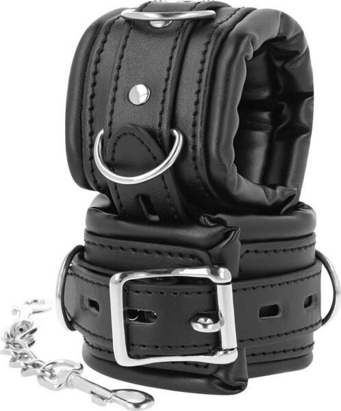 BDSM-håndjern Darkness Padded Locking Cuffs, polstret, med låsespenne