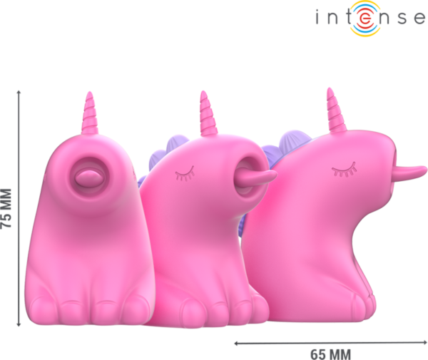 Klitorisvibrator Intense Pinkie formet som en enhjørning, i fuksia