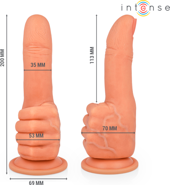 Intense Bender dildo formet som en hånd, med sugekopp i basen