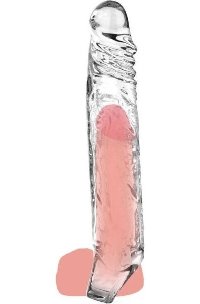 Penisforlenger Get Real Extension Sleeve XL fra ToyJoy, gjennomsiktig, 22,5 cm