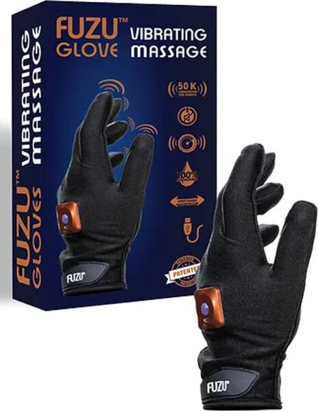 Massasjehanske FUZU Vibrating Massage Glove, i svart