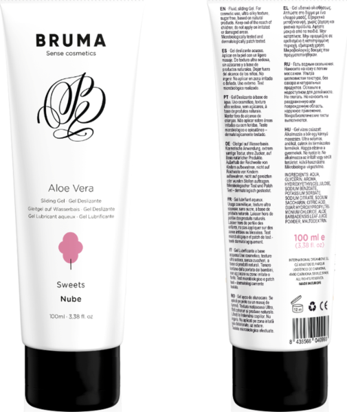 Pakning med vannbasert glidegel Bruma Aloe Vera