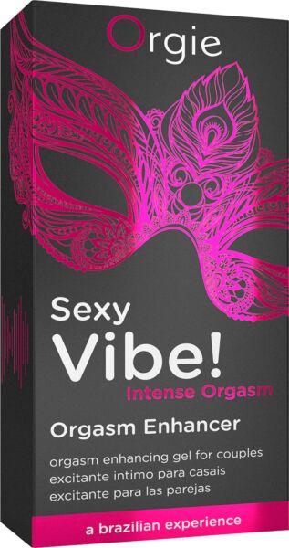 Airless-flaske på 15 ml med den stimulerende gelen Orgie Sexy Vibe! Intense Orgasm