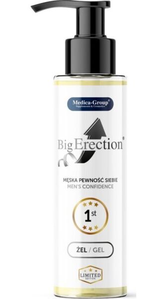 Beholder med intimgelen BigErection Gel 150 ml fra Medica Group