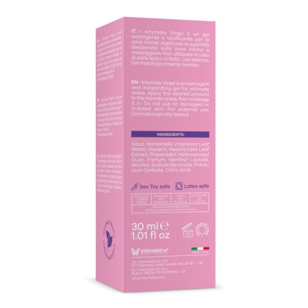 30 ml-pakning med det vannbaserte glidemiddelet Intymate Virgel