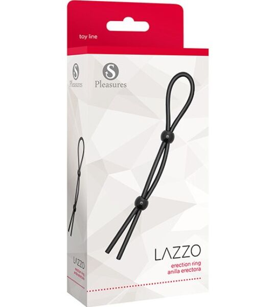 Penisring S Pleasures Lazzo Ring i svart, med de to lukkekulene