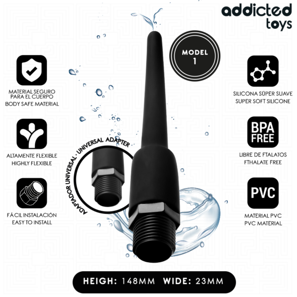 Analdusj Addicted Toys Modell 1 med universell adapter til dusjslangen