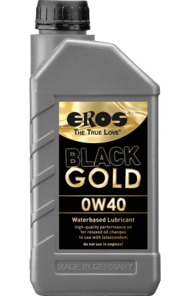 Vannbasert glidemiddel EROS Black Gold i dunk på 1000 ml