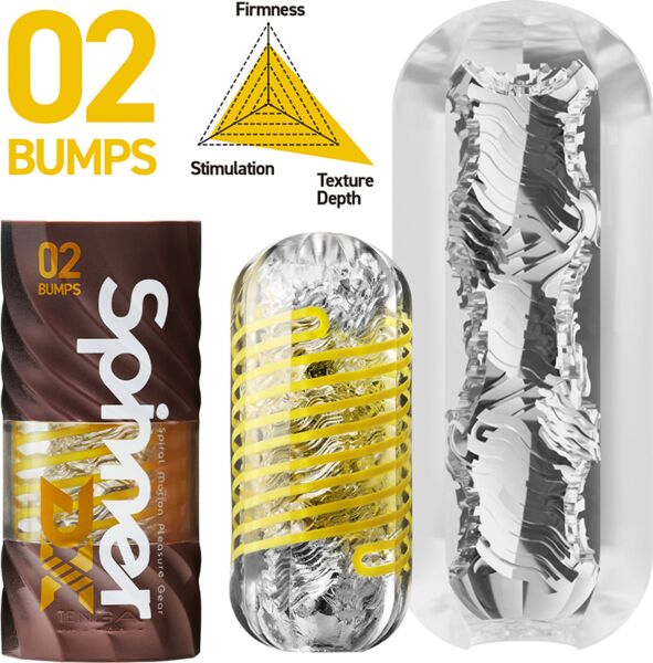 Masturbator Tenga Spinner DX 02 Bumps med etui og tørkestativ