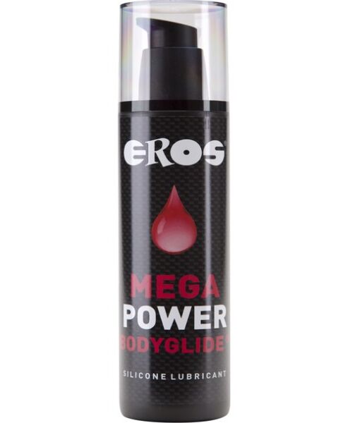 Flaske med pumpe til det silikonbaserte glidemiddelet Eros Mega Power Bodyglide på 250 ml
