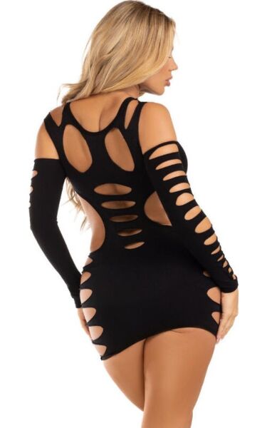 Svart minikjole Leg Avenue Hits Different Shredded med revne sider