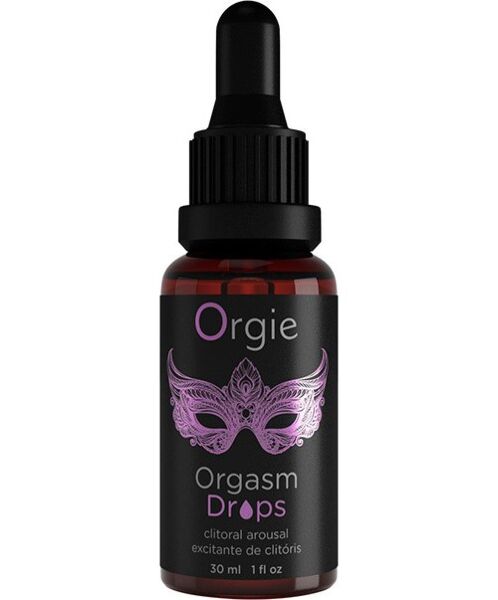 Flaske med Orgie Orgasm Drops, intimgel for klitoris på 30 ml