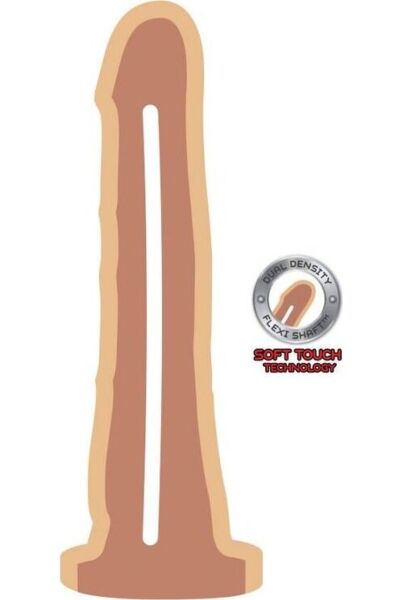 Realistisk dildo ToyJoy Dual Density Dong 19 cm, lys hudfarge og med sugekopp i bunnen