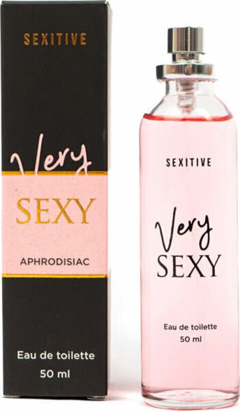Glassflaske med parfymen Sexitive Very Sexy 50 ml med forstøver