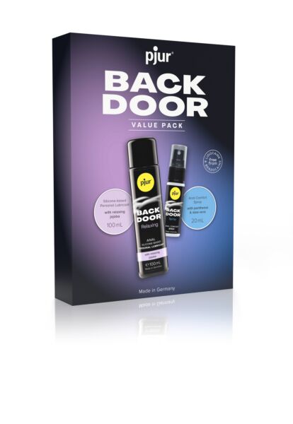 Pjur Back Door Value Pack, med glidemiddelet Back Door Relaxing og Back Door Spray