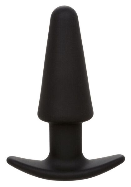 Vibrerende analplugg CalExotics Rock Bottom Tapered Probe i svart silikon med konisk form