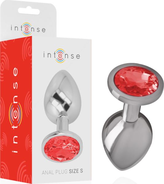 Analplugg Intense med rund juvel, i metall med en glitrende stein