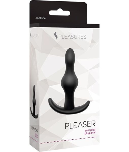 Svart analplugg S Pleasures Pleaser med to gradvise kuler og base som stopper