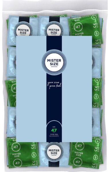 Eske med 100 Mister Size-kondomer