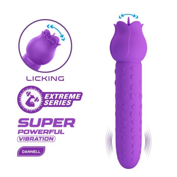Klitorisvibrator Pretty Love Dannell i lilla, med blomsterformet hode