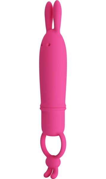 Rabbit-vibrator Pretty Love BI-300133 i silikon, med kaninører og holdering