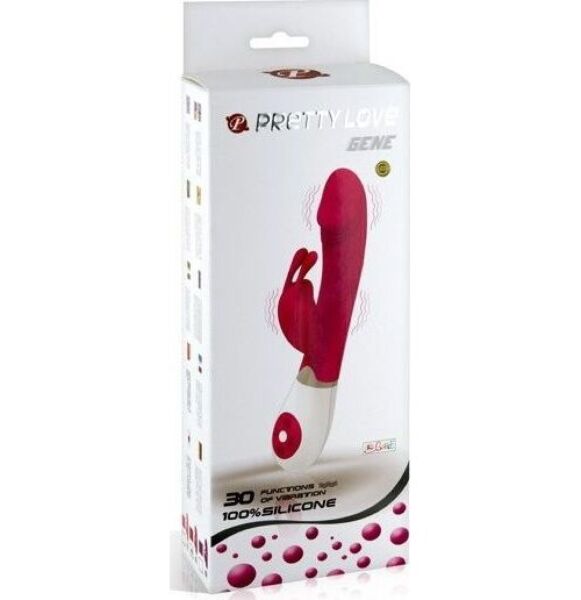 Rabbitvibrator Pretty Love BI-014224 i lilla og hvitt, med ører for klitoris