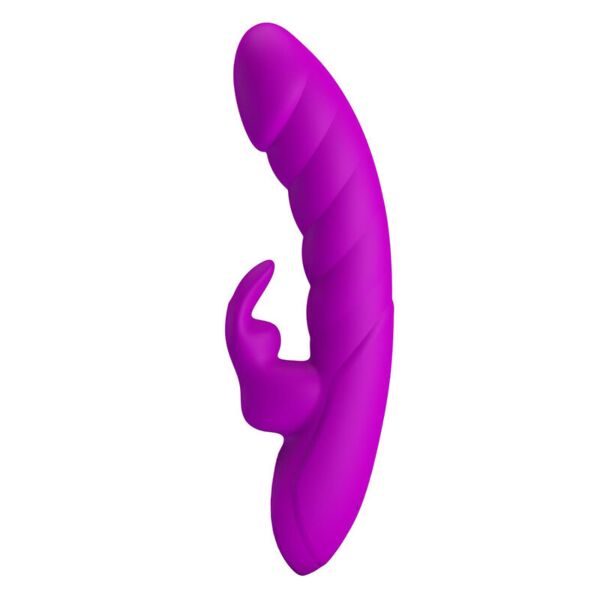 Lilla rabbitvibrator Pretty Love Monica med buet tupp og arm for klitoris
