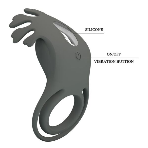 Penisring Pretty Love Master Ring i svart, med stimulator med fleksible pigger på toppen