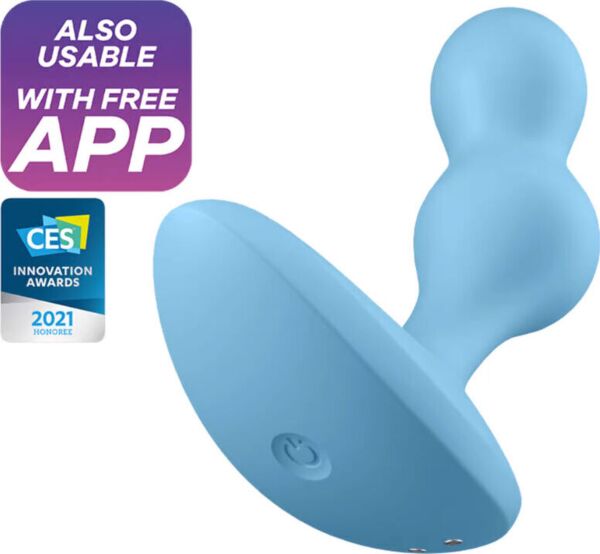 Analvibrator Satisfyer Deep Diver med form som to kuler og bred base