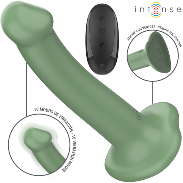 Grønn Intense Becca vibrator med sugekopp og fjernkontroll
