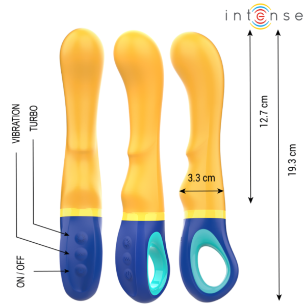 Gul Intense Shaggy-vibrator med buet form for G-punktet