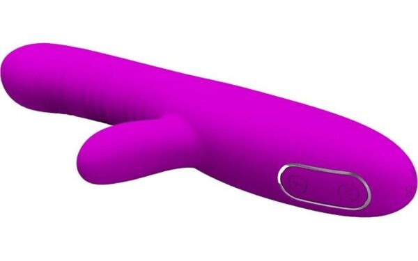 Rabbitvibrator Pretty Love BI-014822 i silikon, med bøyelig skaft og klitorisstimulator formet som en kanin