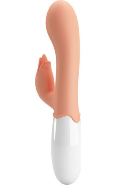 G-punkt-vibrator Pretty Love BI-014961R i hudfarge, med klitorisstimulator formet som en blomst